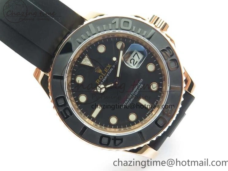 MiroTime 0308 Yacht-Master 116655 RG Wrapped D1F 1:1 Best Edition Black Ceramic Bezel 904L Steel on Oysterflex Rubber Strap A Fashionable 3060